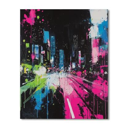 Jackson Pollock Inspired Citylights Rhythm painting number kit