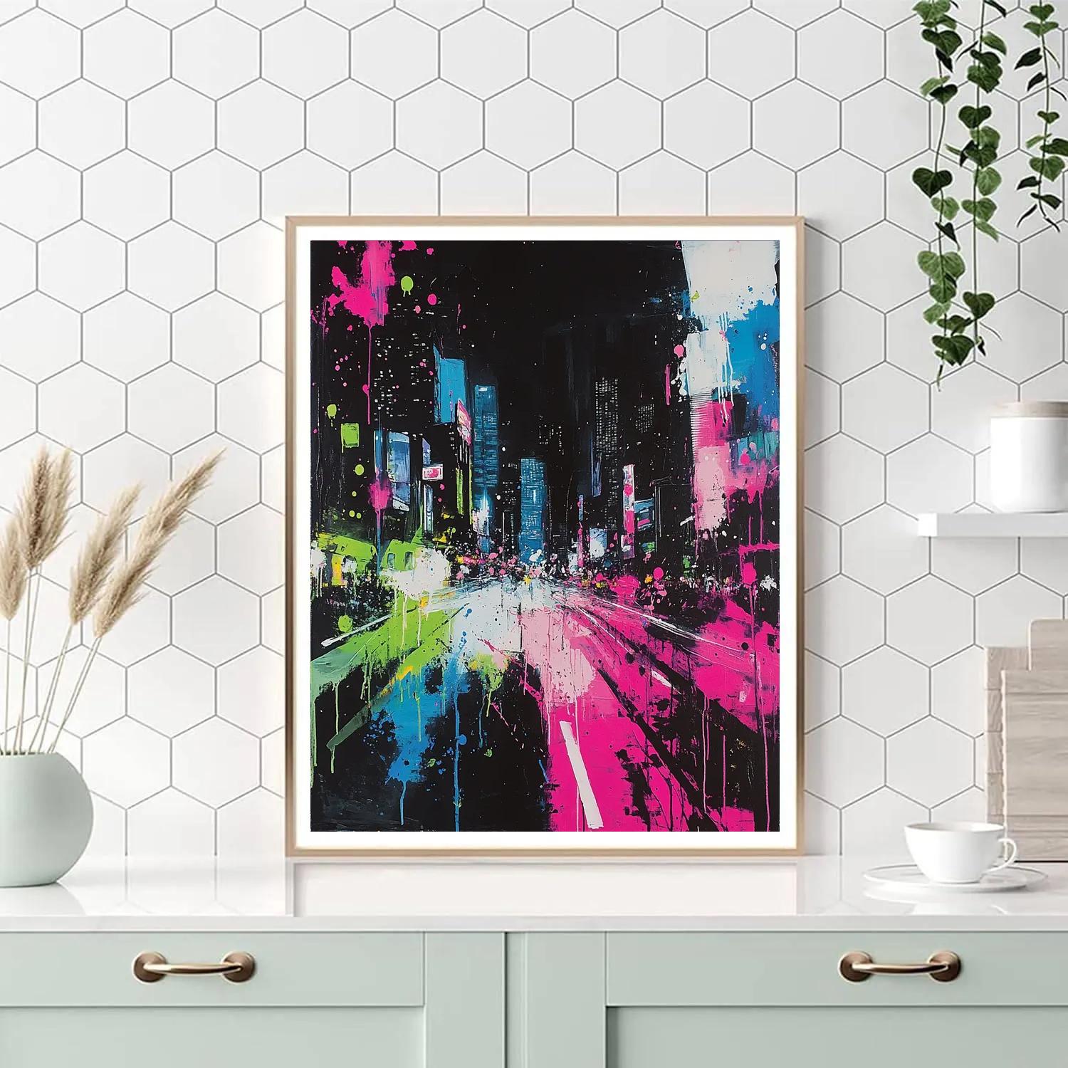 Jackson Pollock Inspired Citylights Rhythm painting number kit