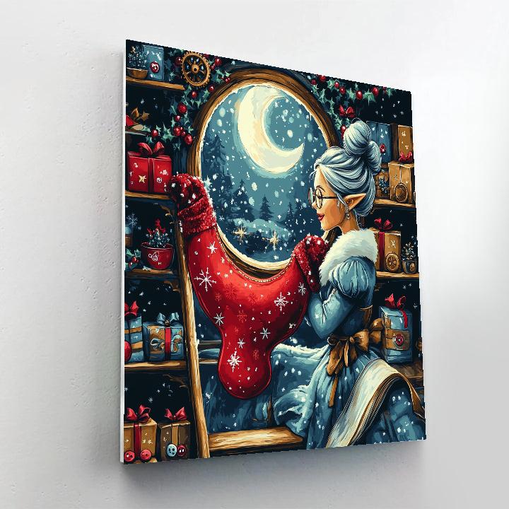 Santa Workshop In The Enchanted Clocktower Library paint by number