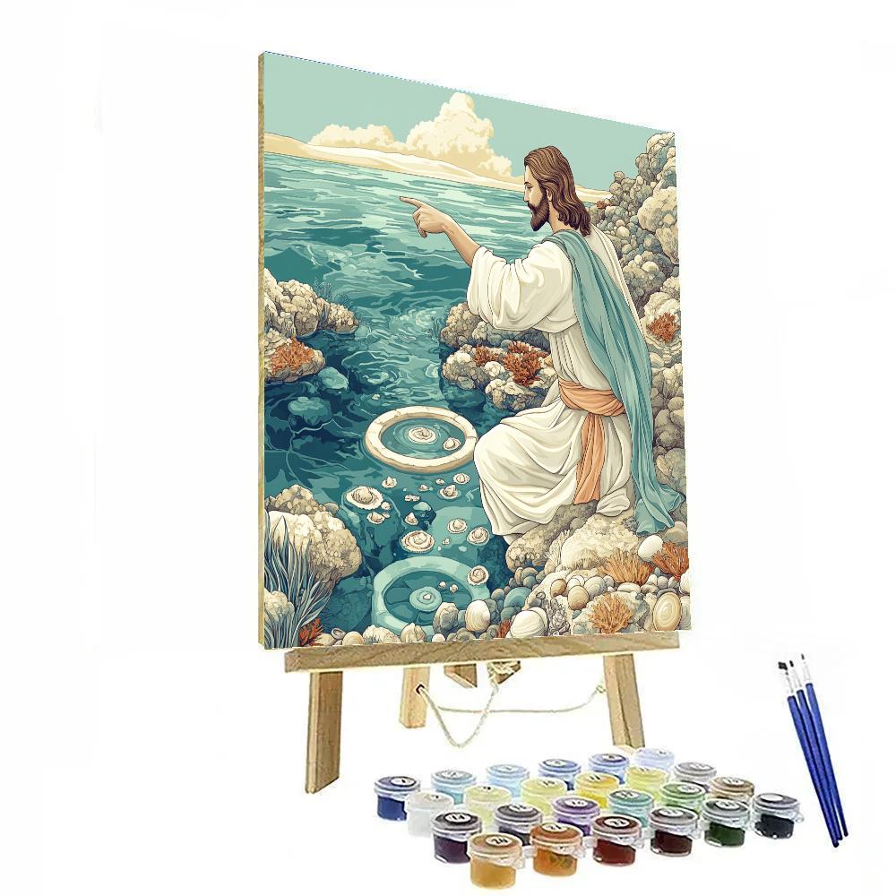Jesus Of The Tidepool Parables Numbered painting kits