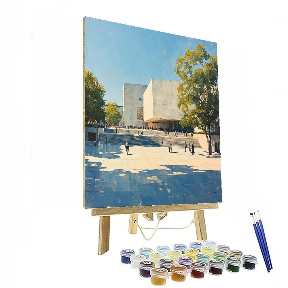 Brutalist Geometry Of The National Museum Of Western Art Plaza Tokyo Japan paint by number