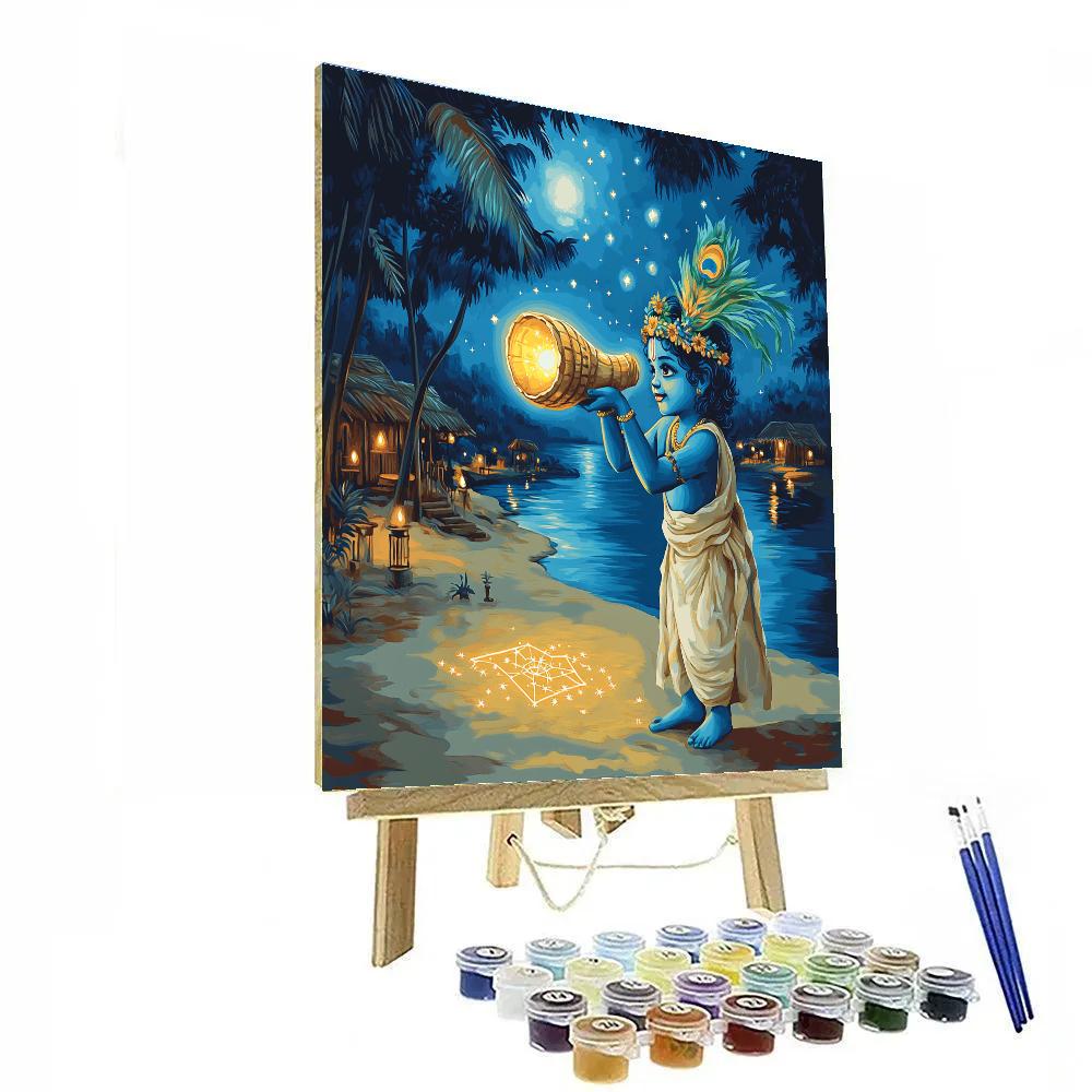 Krishna And The Conch Shell Star Map Painting by numbers kit
