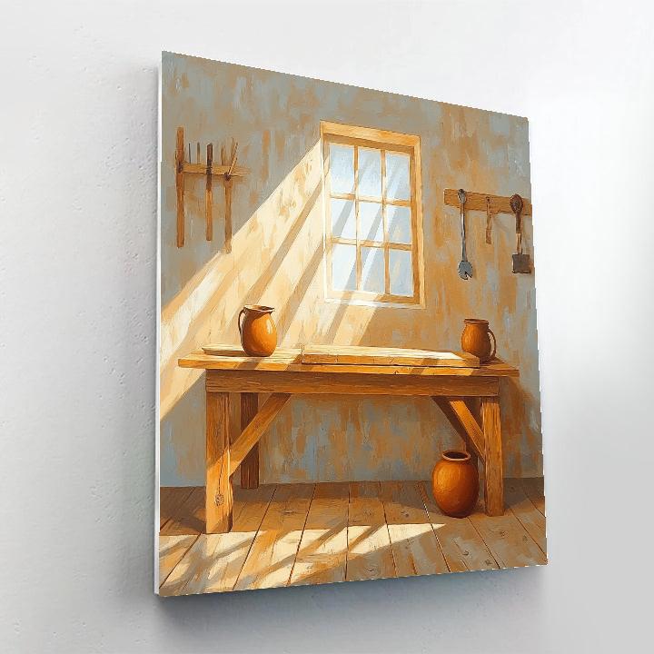 Carpenter Bench With Jesus Light DIY paint by numbers