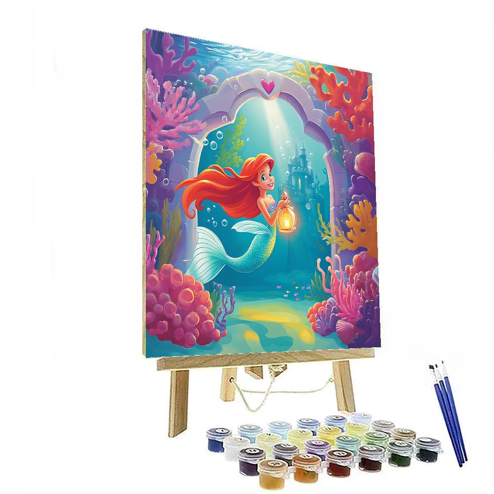 Ariel Coral Castle Treasure Swim Numbered painting kits