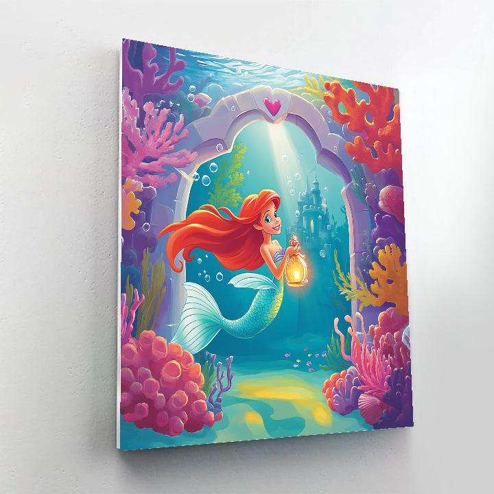 Ariel Coral Castle Treasure Swim Numbered painting kits