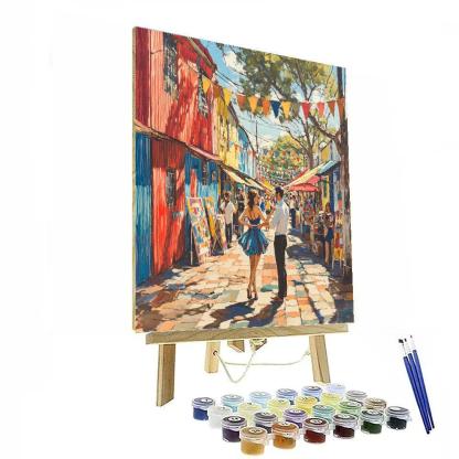 Color Block Facades Of La Boca Caminito Buenos Aires Argentina Numbered painting kits