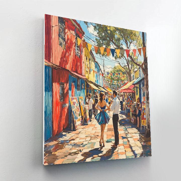 Color Block Facades Of La Boca Caminito Buenos Aires Argentina Numbered painting kits