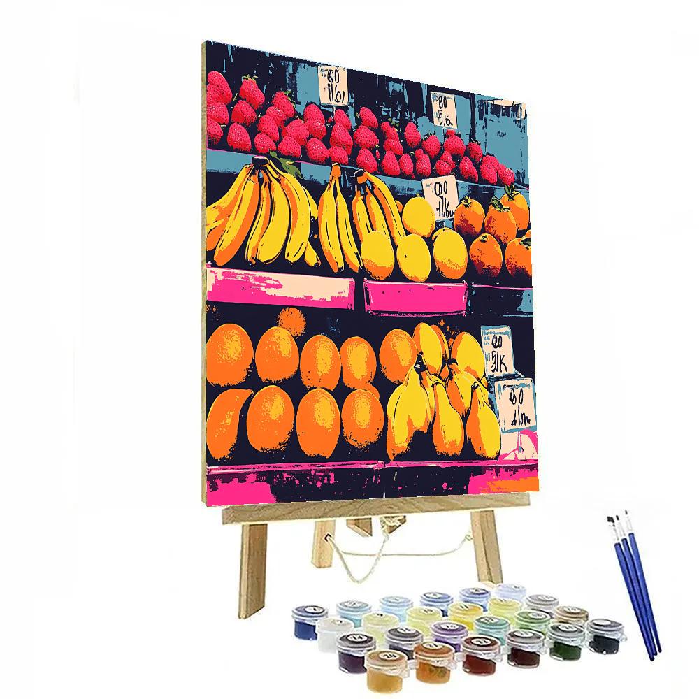 Andy Warhol Inspired Neon Fruit Market DIY paint by numbers