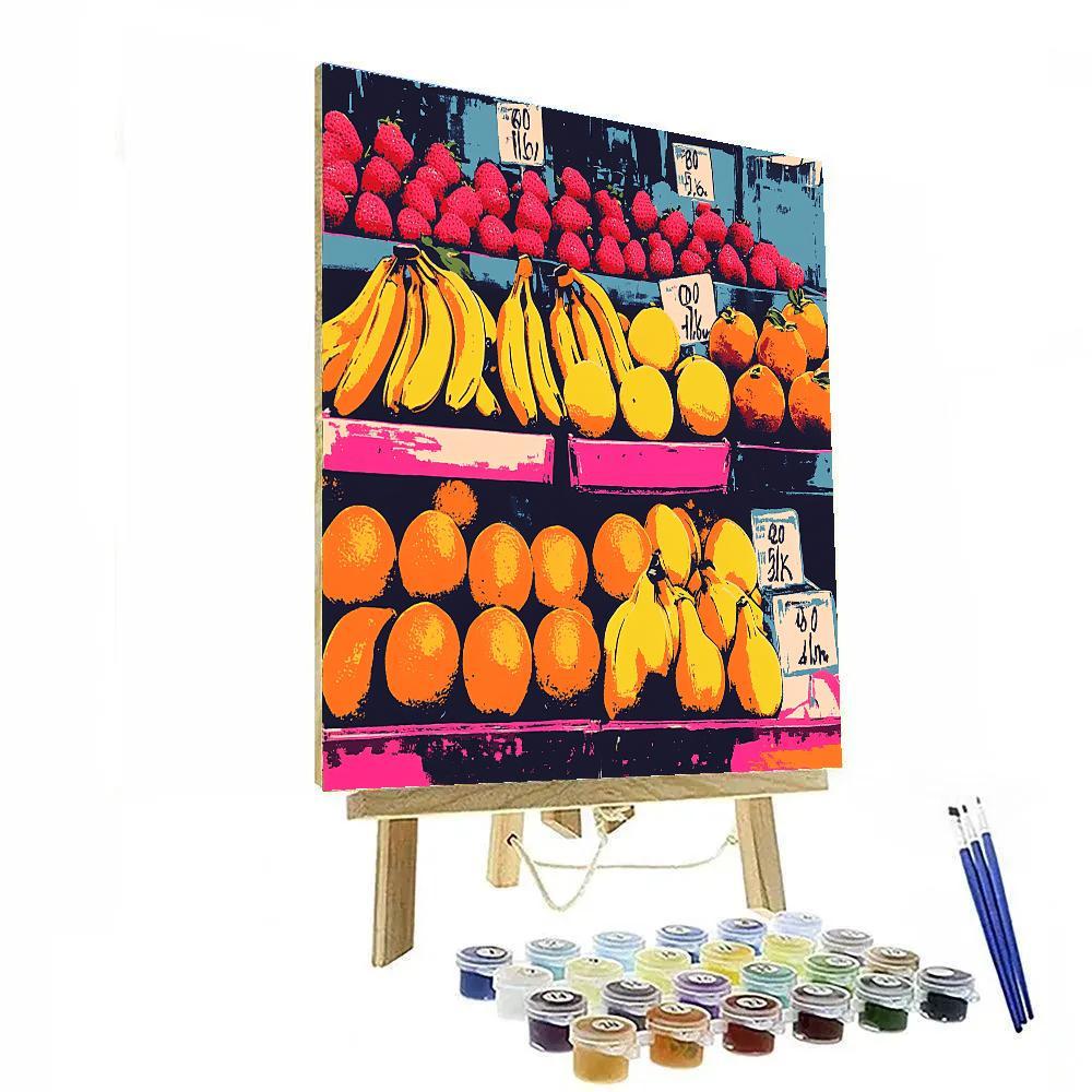 Andy Warhol Inspired Neon Fruit Market DIY paint by numbers