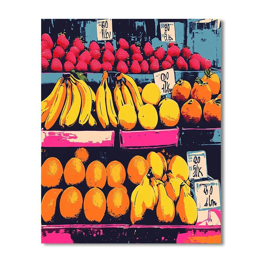 Andy Warhol Inspired Neon Fruit Market DIY paint by numbers