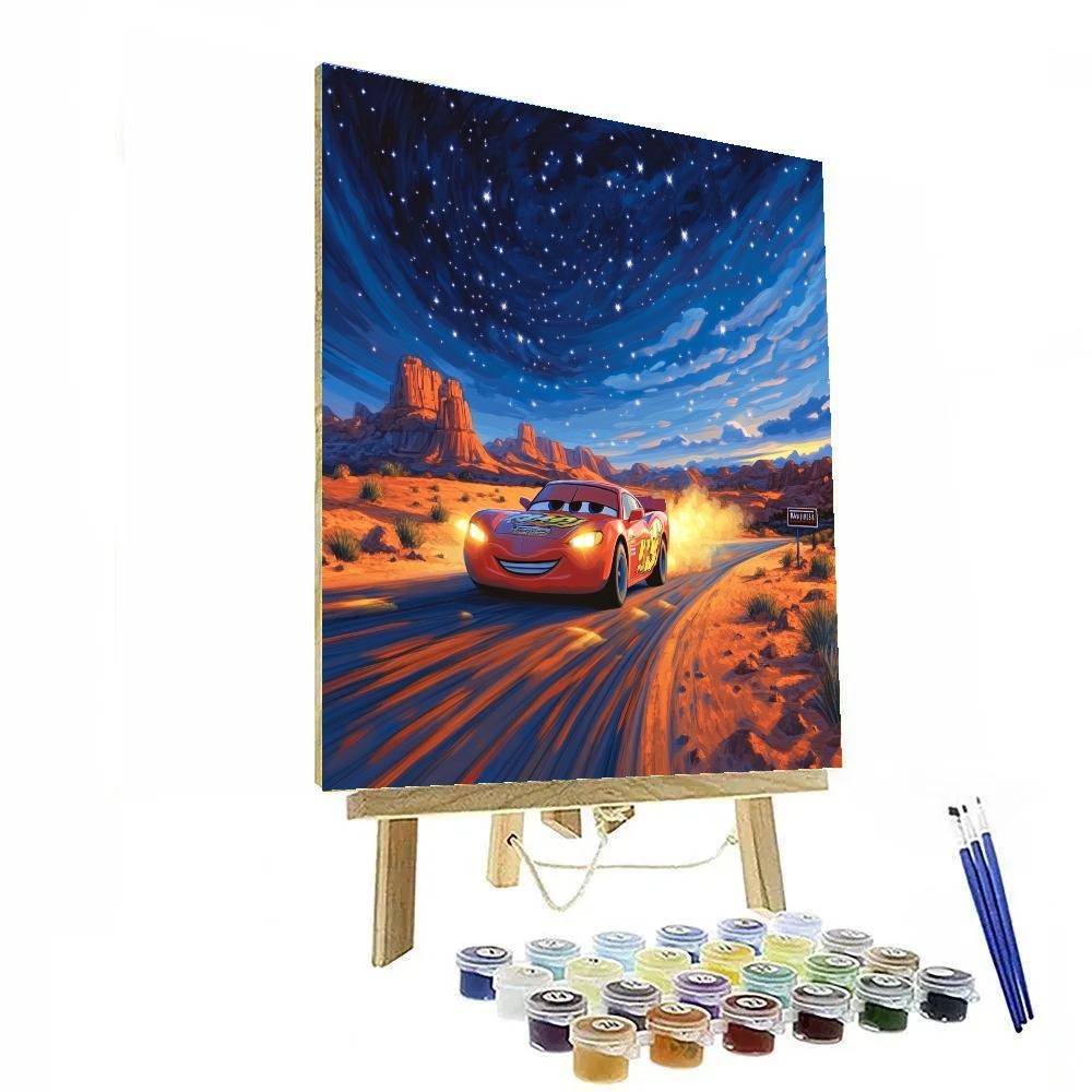Lightning McQueen Desert Star Pit Stop DIY paint by numbers