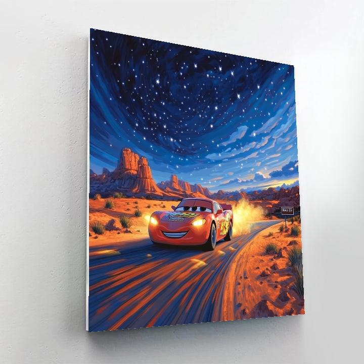 Lightning McQueen Desert Star Pit Stop DIY paint by numbers