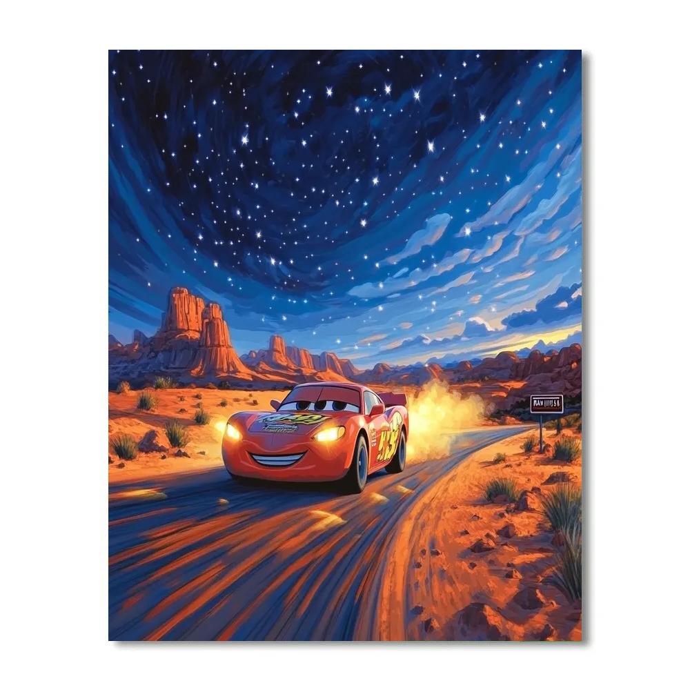 Lightning McQueen Desert Star Pit Stop DIY paint by numbers