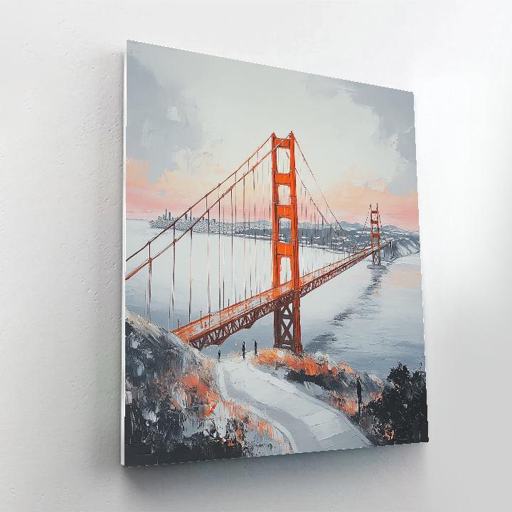 Foggy Morning At The Golden Gate Bridge Vista Point San Francisco United States paint by number