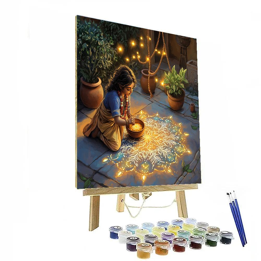 Krishna Painting Rangoli With Firefly Ink DIY paint by numbers
