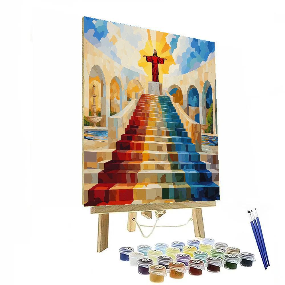 Stained Glass Steps To Jesus painting number kit