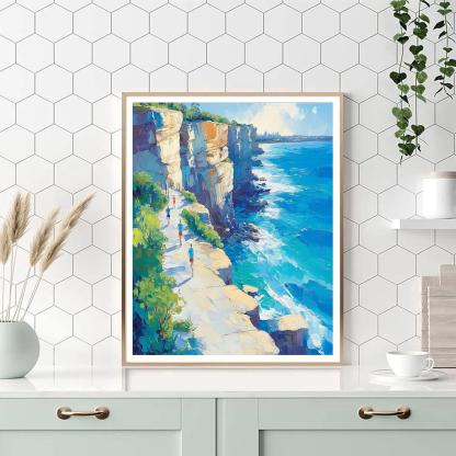 Coastal Walk At Bondi To Coogee Cliffs Sydney Australia paint by number