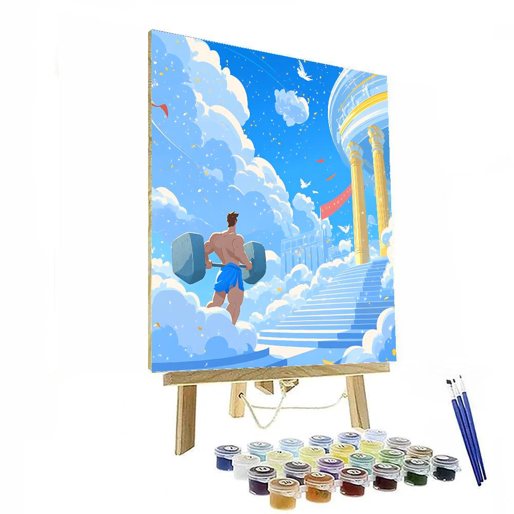 Hercules Cloud Stadium Hero Practice Number painting