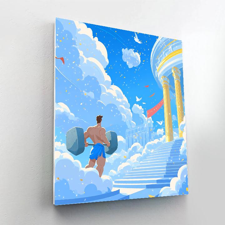 Hercules Cloud Stadium Hero Practice Number painting