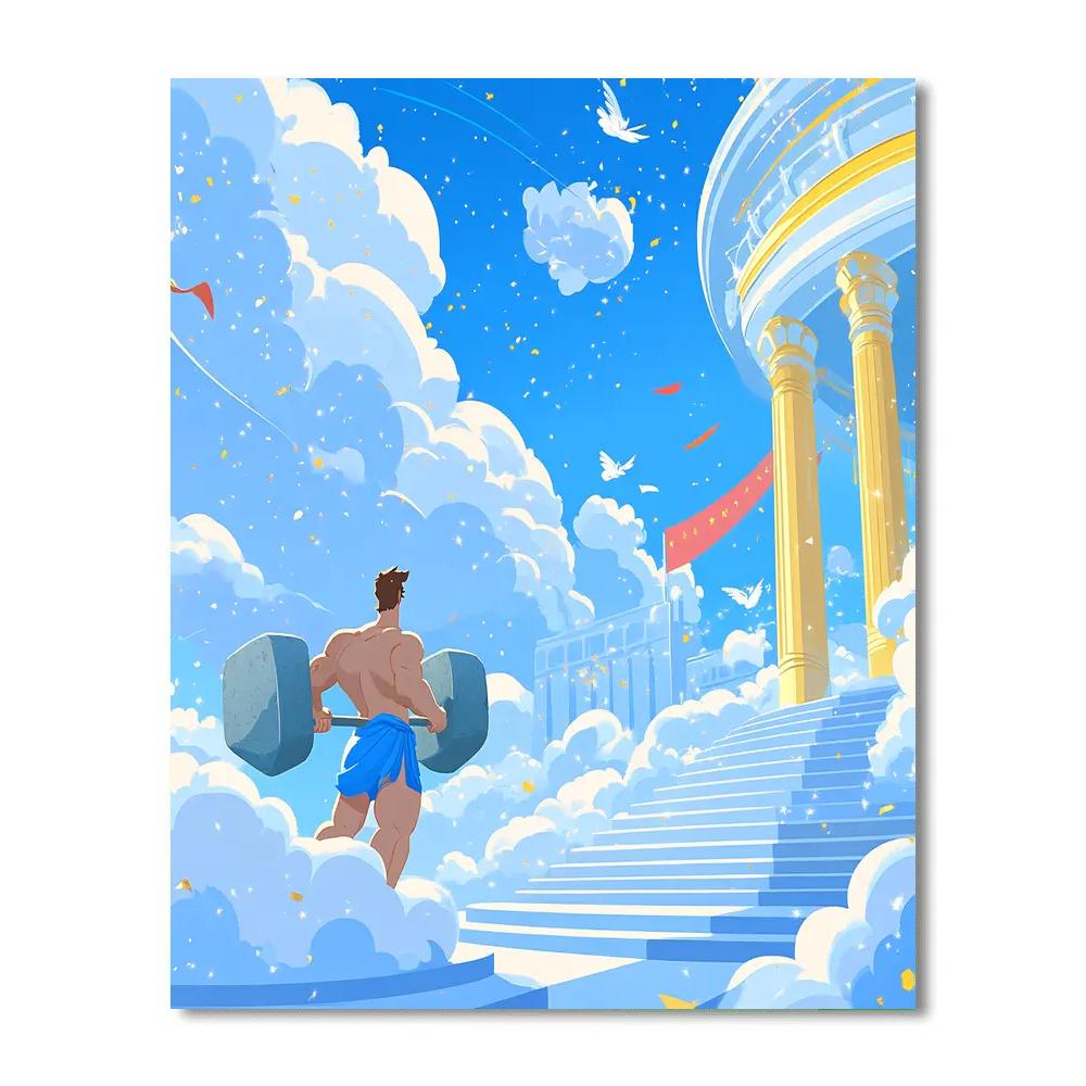 Hercules Cloud Stadium Hero Practice Number painting