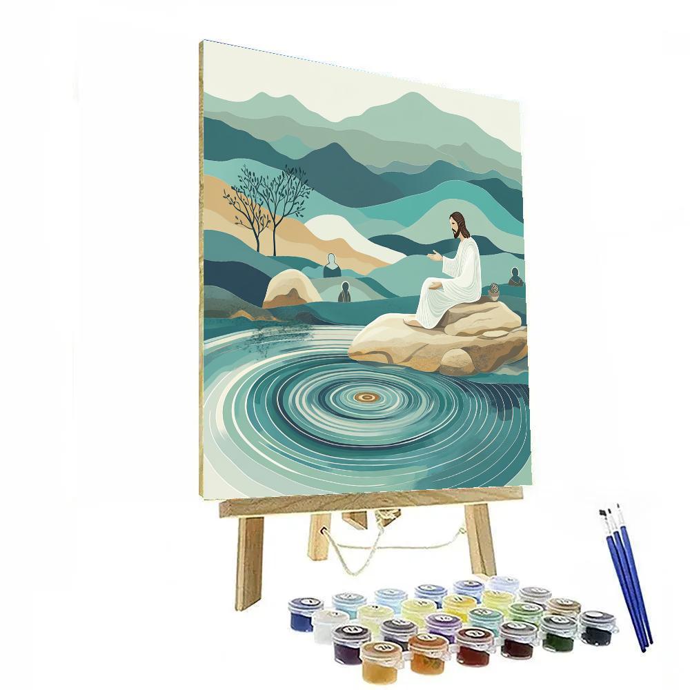 Jesus Teaching By The Mountain Spring Numbered painting kits