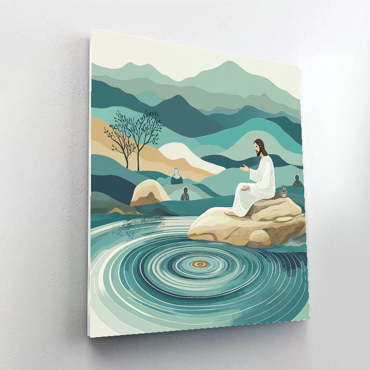 Jesus Teaching By The Mountain Spring Numbered painting kits