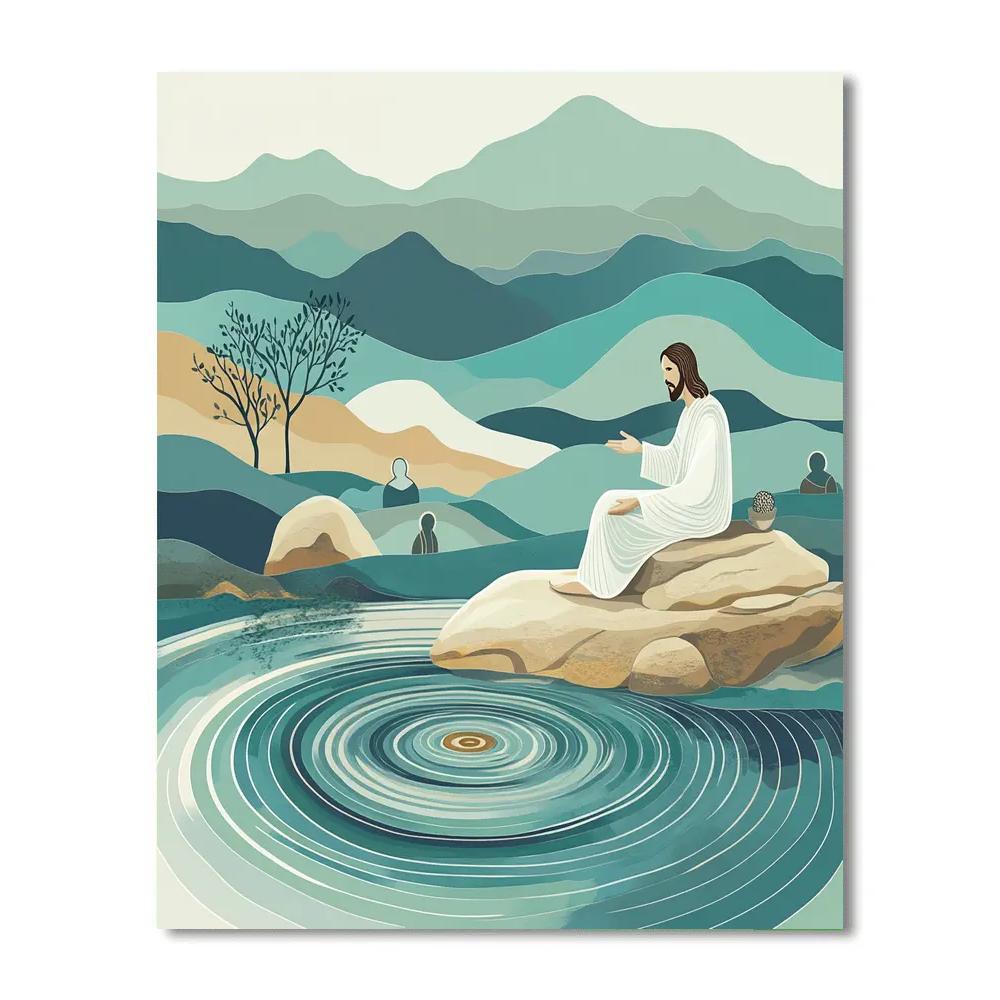 Jesus Teaching By The Mountain Spring Numbered painting kits