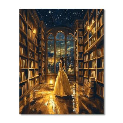 Belle Library Lantern Skywalk DIY paint by numbers