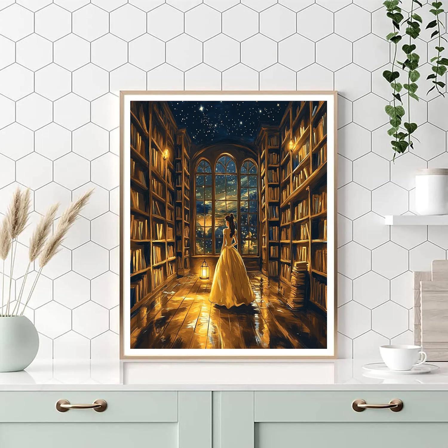 Belle Library Lantern Skywalk DIY paint by numbers