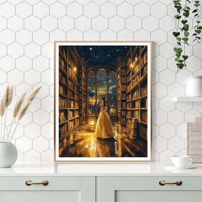 Belle Library Lantern Skywalk DIY paint by numbers