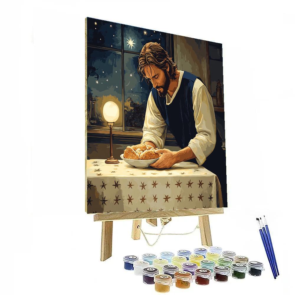 Jesus Bread And Stars Table painting number kit