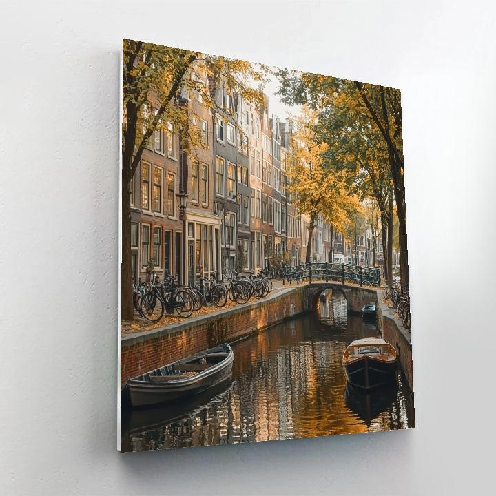 Canal Side Cycling In Jordaan Amsterdam Netherlands Numbered painting kits