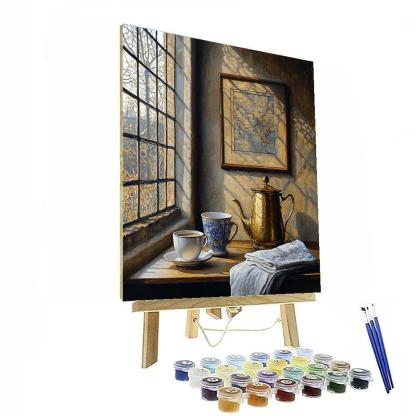 Johannes Vermeer Inspired Morning Coffee By Window Number painting