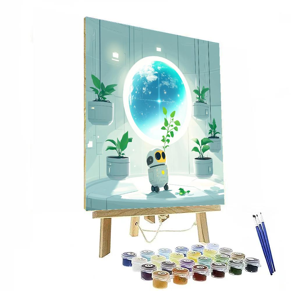 WALL E Space Garden Cleanup Day painting number kit