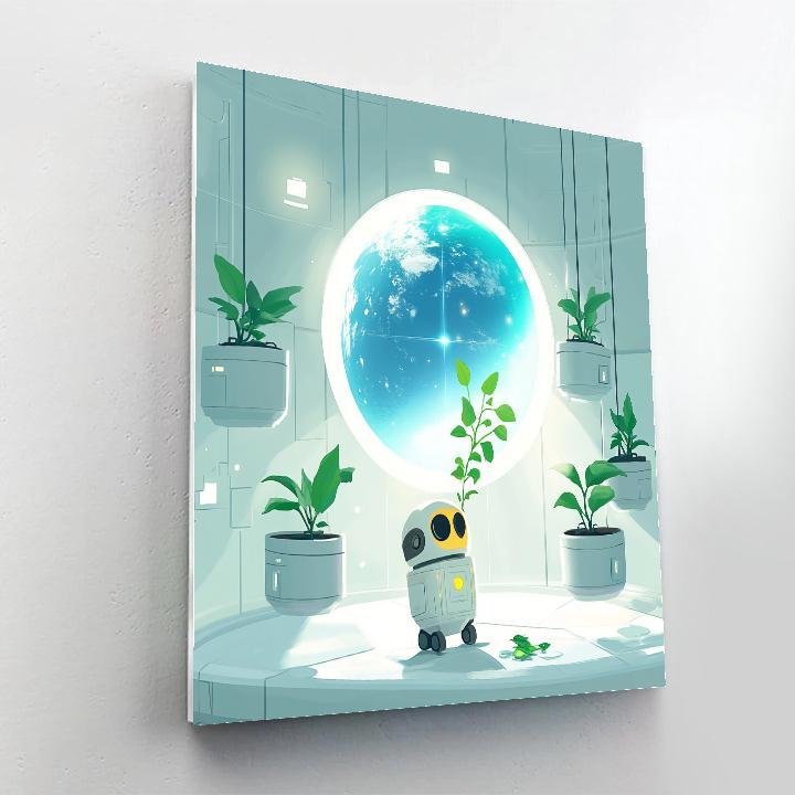 WALL E Space Garden Cleanup Day painting number kit