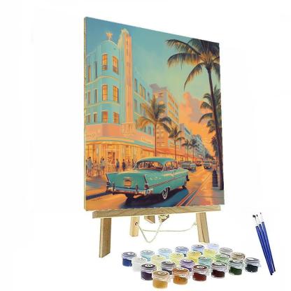 Art Deco Facades Along Ocean Drive Miami Beach United States Painting by numbers kit