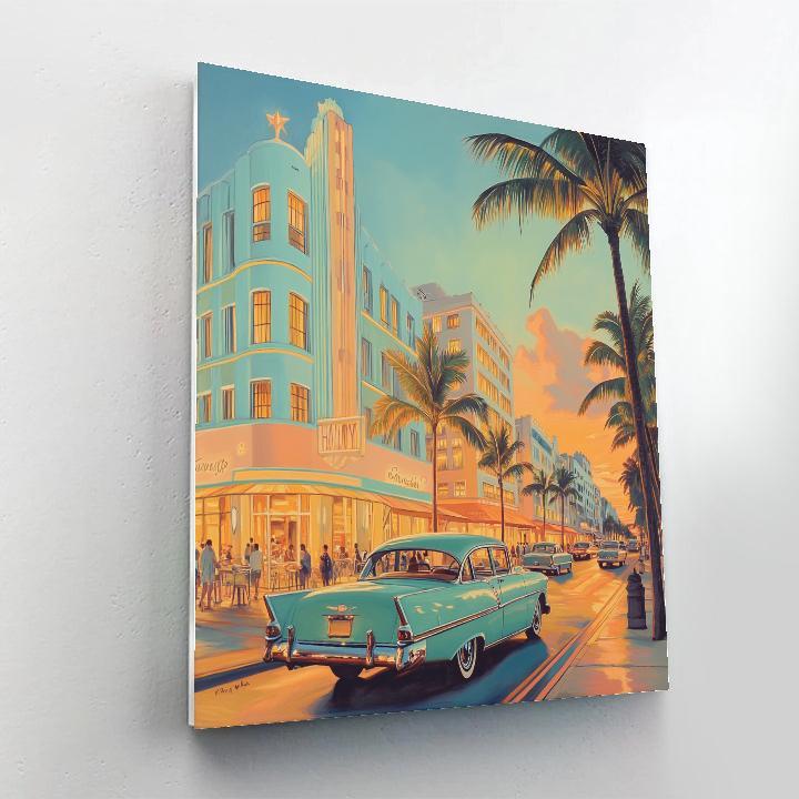 Art Deco Facades Along Ocean Drive Miami Beach United States Painting by numbers kit