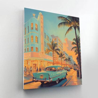 Art Deco Facades Along Ocean Drive Miami Beach United States Painting by numbers kit