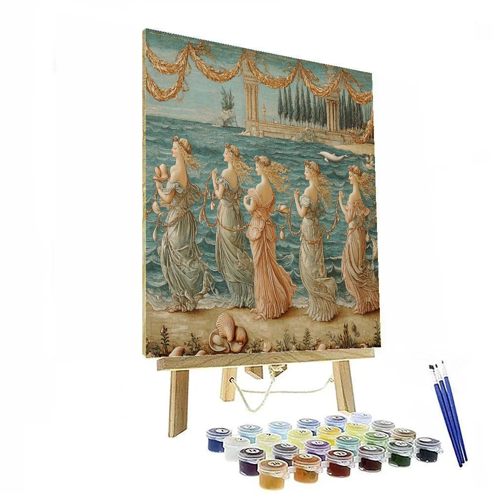 Sandro Botticelli Inspired Mythic Sea Celebration Painting by numbers kit