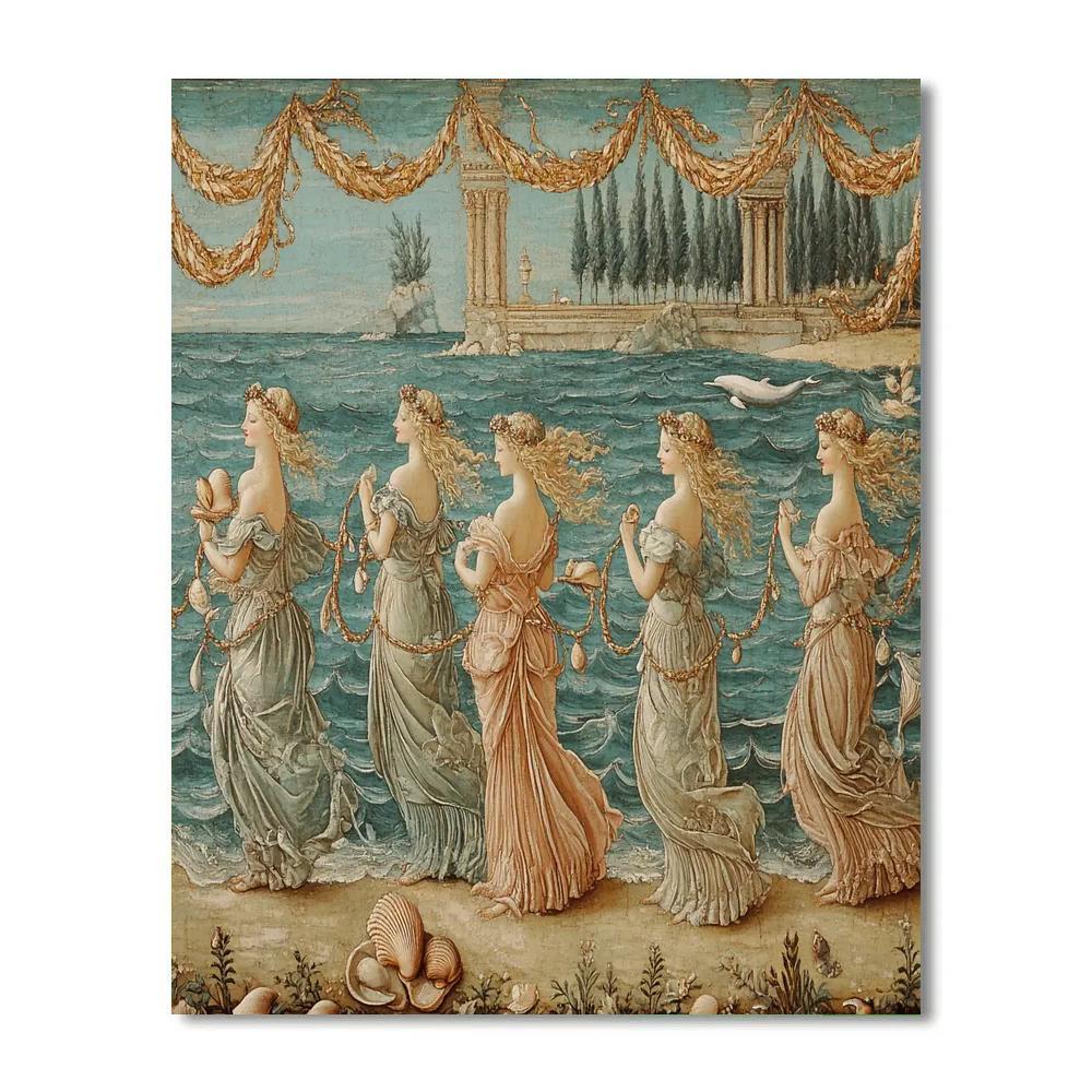 Sandro Botticelli Inspired Mythic Sea Celebration Painting by numbers kit