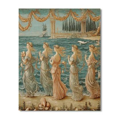 Sandro Botticelli Inspired Mythic Sea Celebration Painting by numbers kit