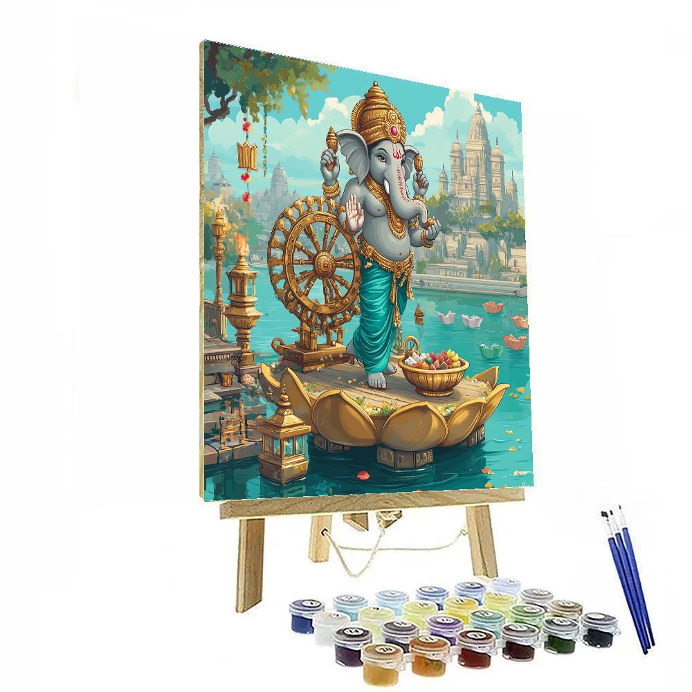 Ganesha With Clockwork Lotus Harbor Paint by numbers kits