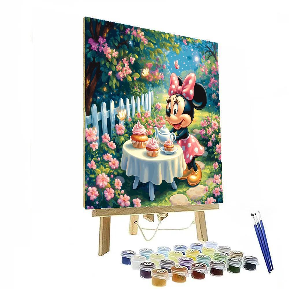 Minnie Mouse Garden Tea Party Glow painting number kit