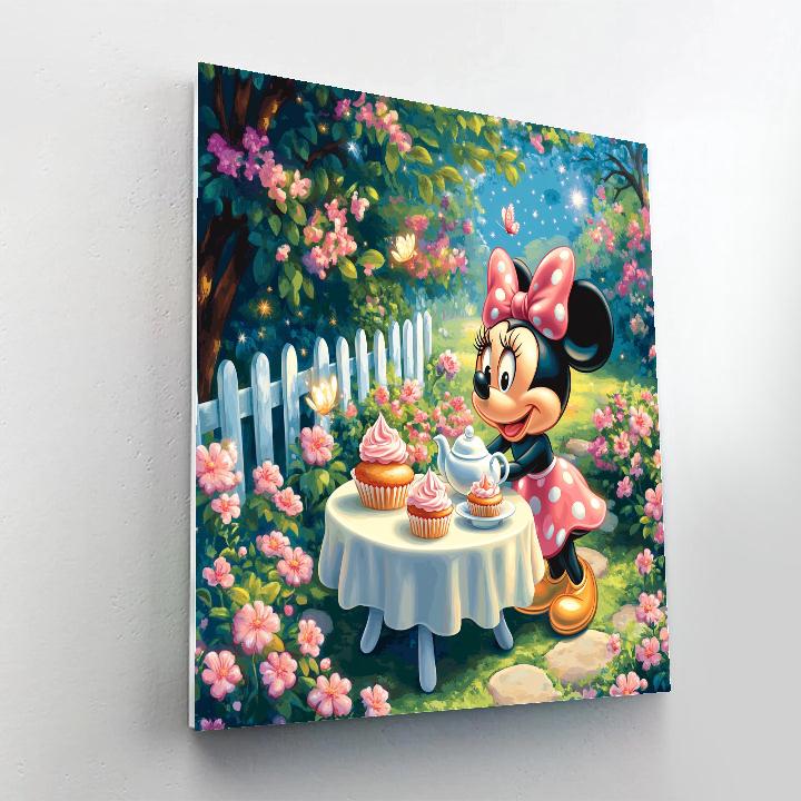 Minnie Mouse Garden Tea Party Glow painting number kit