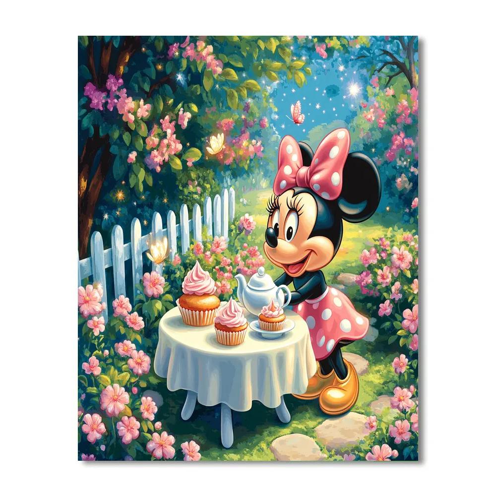 Minnie Mouse Garden Tea Party Glow painting number kit