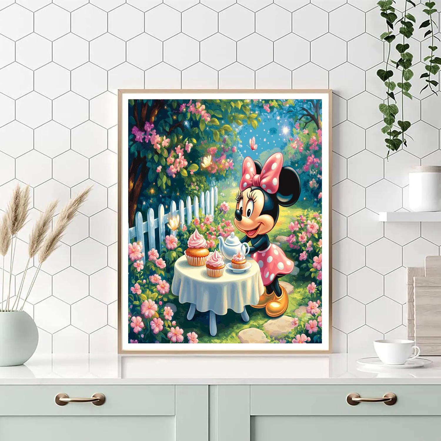 Minnie Mouse Garden Tea Party Glow painting number kit