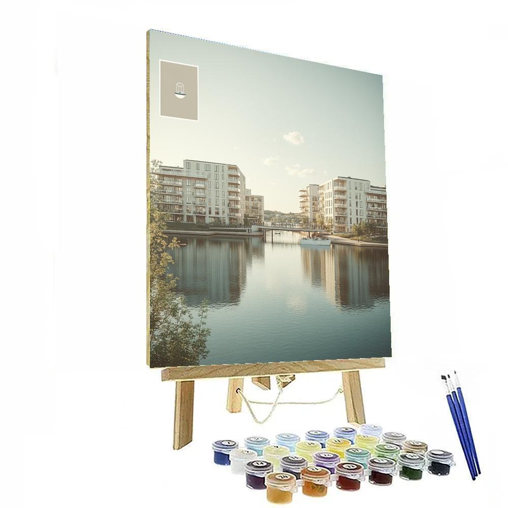 Modern Waterfront Of Hammarby Sjostad Stockholm Sweden paint by numbers