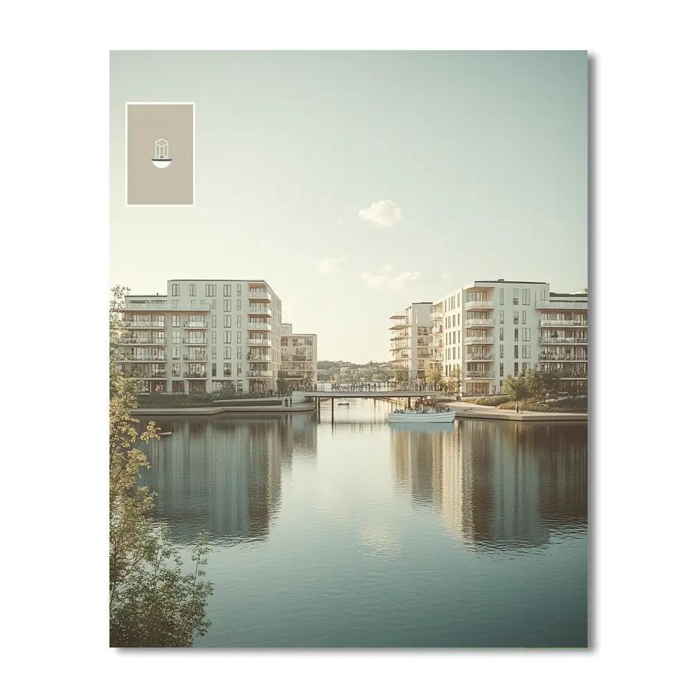 Modern Waterfront Of Hammarby Sjostad Stockholm Sweden paint by numbers