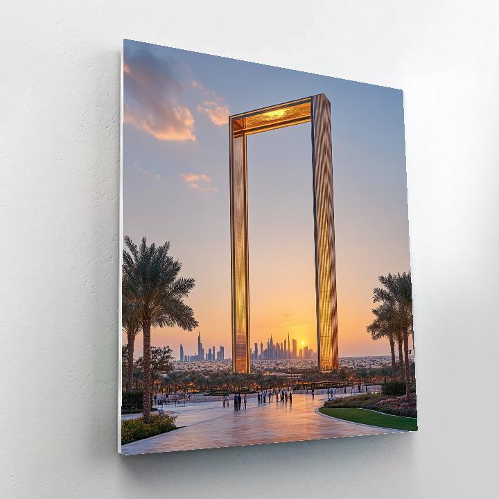 Desert Dusk At The Dubai Frame Park Dubai United Arab Emirates paint by numbers