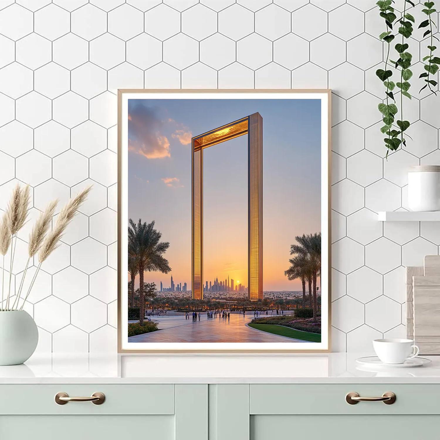 Desert Dusk At The Dubai Frame Park Dubai United Arab Emirates paint by numbers